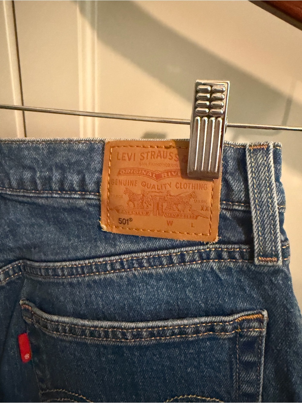 Levi's Blue 501 High-Rise Straight Jeans - Picture 4 of 7